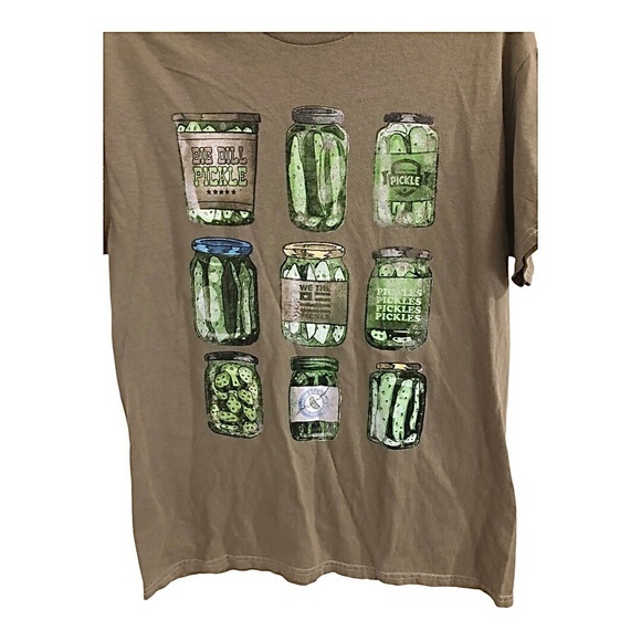 Olive green dill pickle graphic print tshirt size small new - Picture 5 of 9